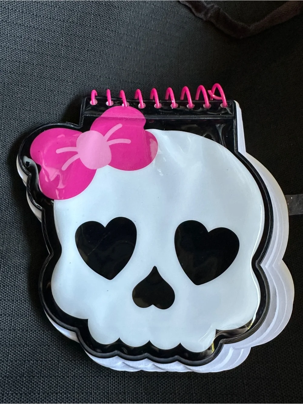 Pink Bow Skull Spiral Notebook